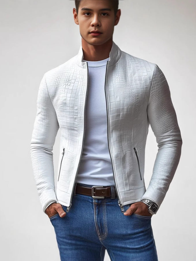 Slim Fit Leather Jacket - Alex
