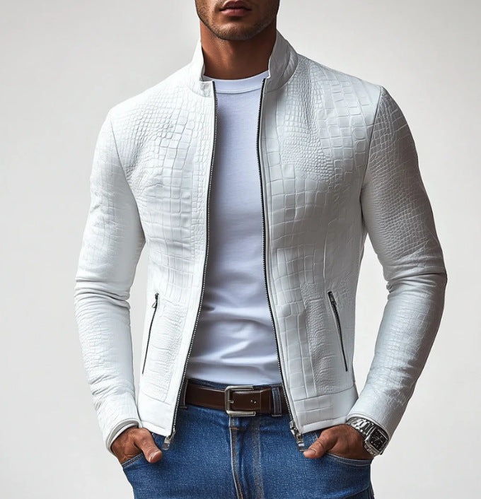 Slim Fit Leather Jacket - Alex